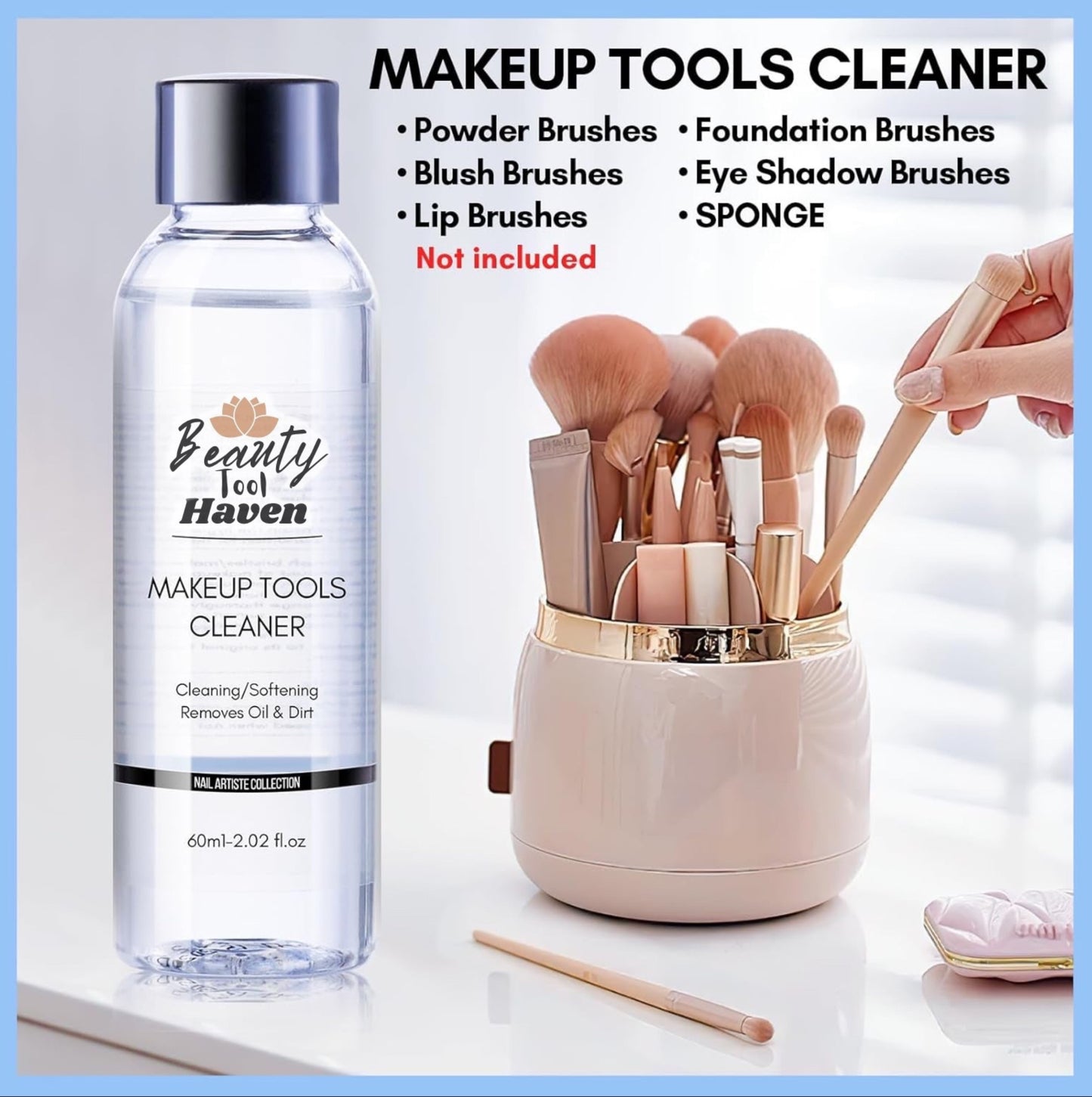 Beautytoolhaven Makeup Brush Cleaner Soap (2 Bottles, 4.04 Fl Oz)